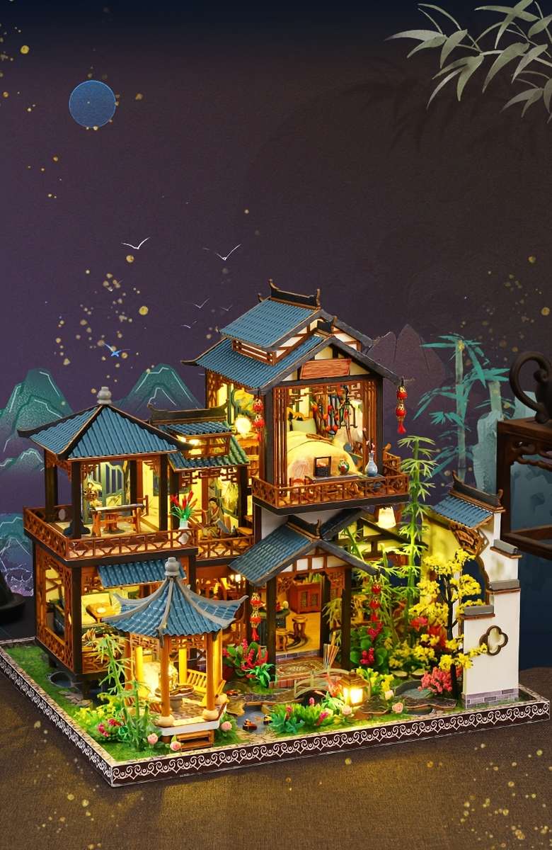 3D House Puzzle Model Style Elegant Lanting