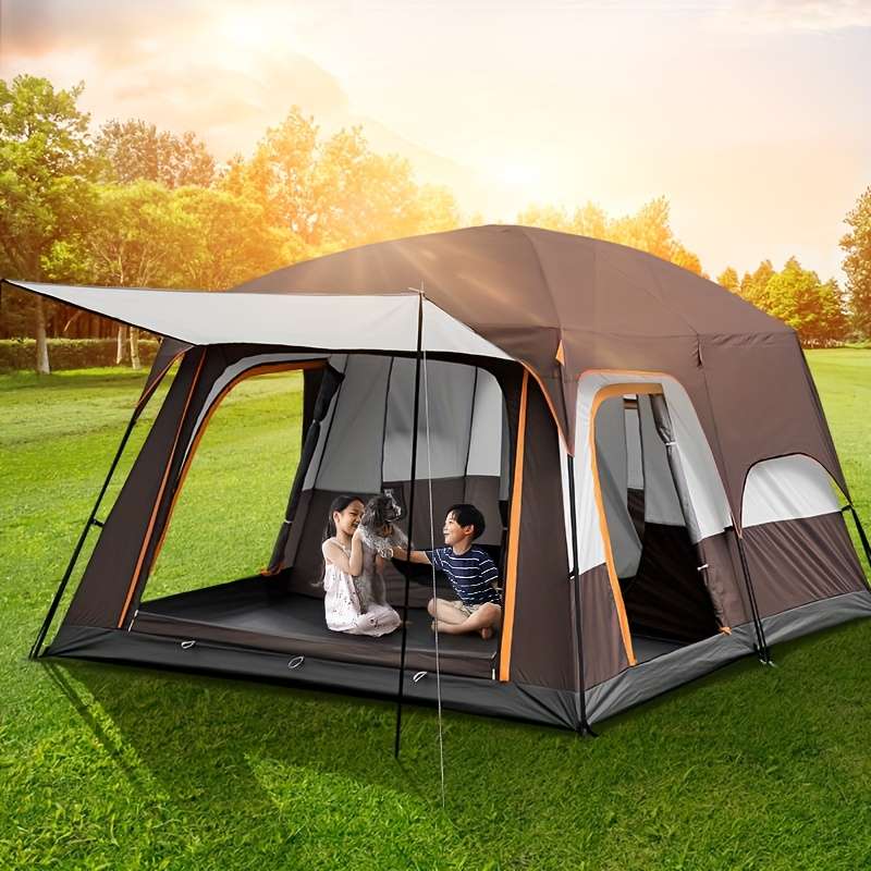 Camping Tent Heavy Duty Spacious Tent People Easy Setup Frame Outdoor Tent H 1 4