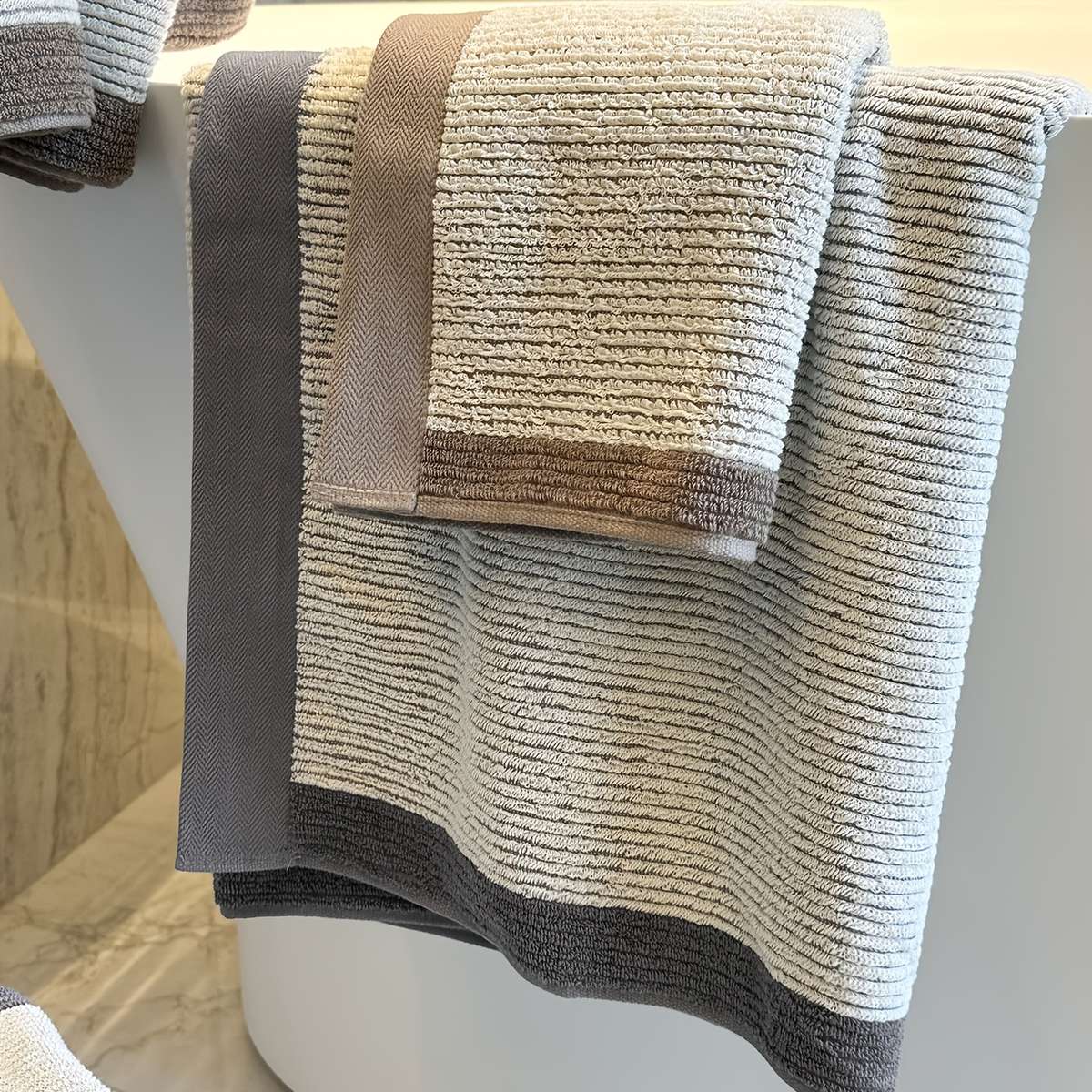Extra Towel Sided Terry Three Square Double Cloth Bath Of