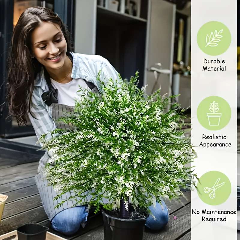 Simulated Flower Quantity 2Set Lavender With Ground Spikeswhite