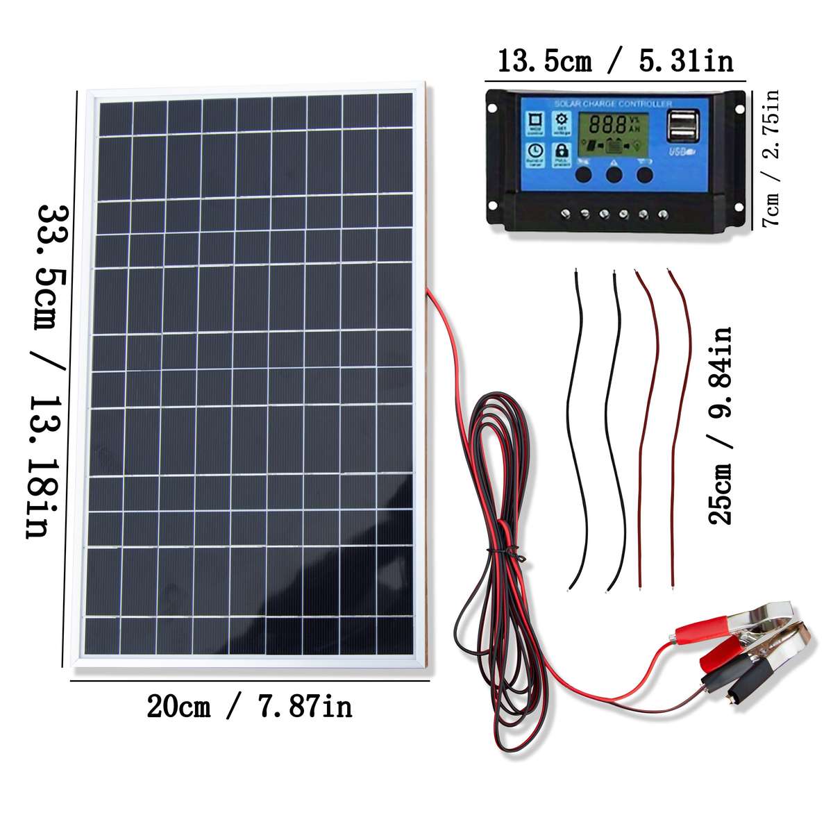 Solar Panel Style 2Pcs Solar Panels Without Controller
