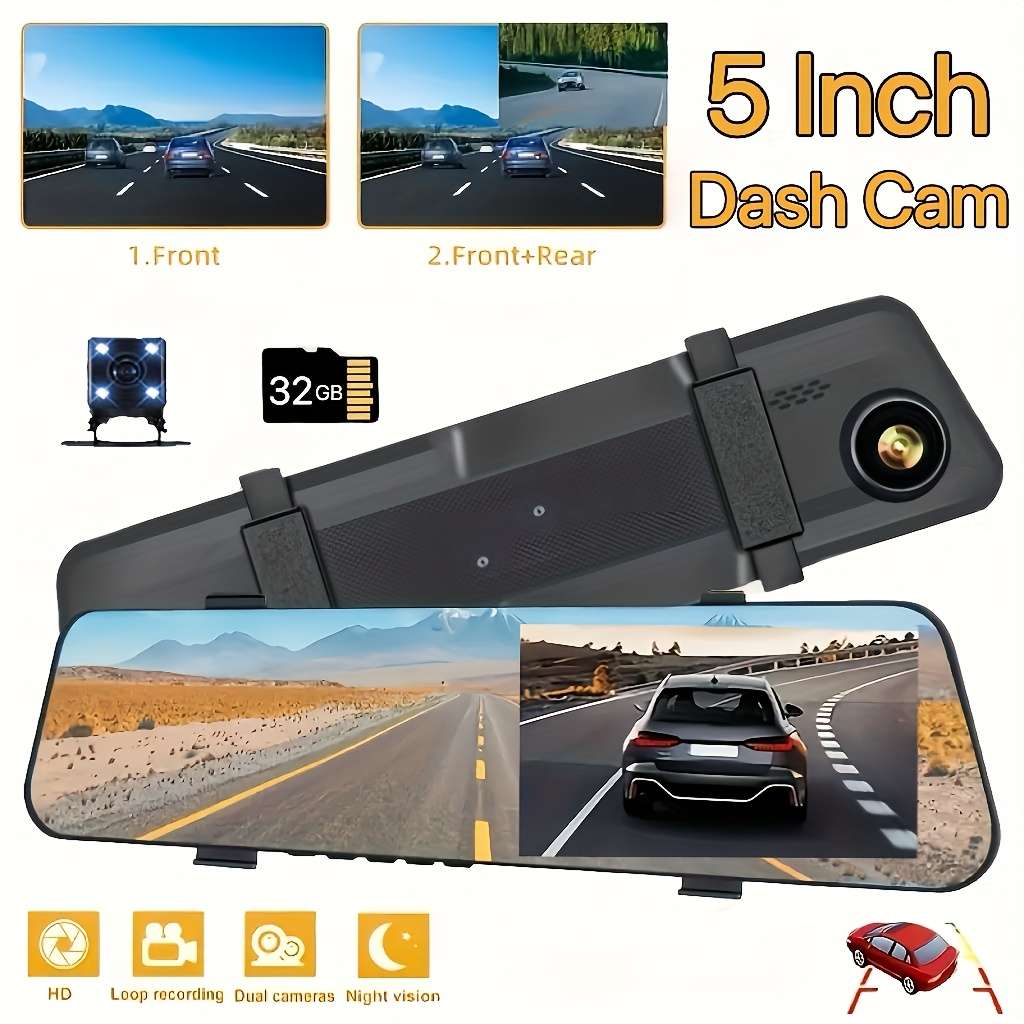 Dashcam Model Front And Rear Dual Cameras  Add  32G Card