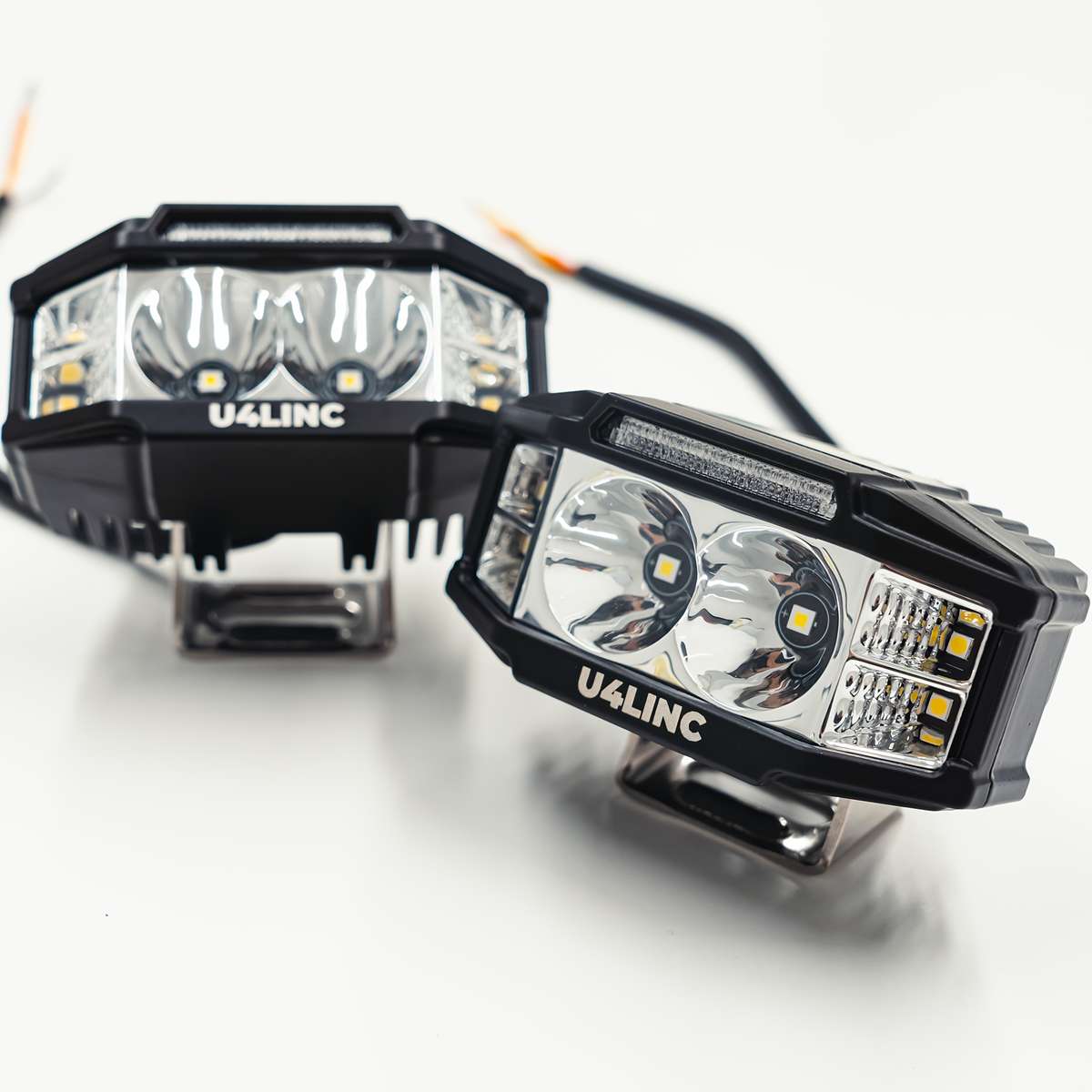 Car Lights Model 2Pcs With Amber Angel Eyes