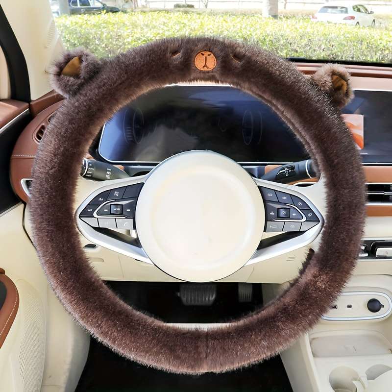 Car Steering Wheel Cover Brown Model D Type
