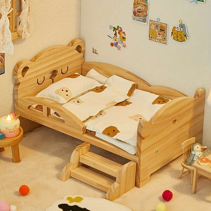 Pet supplies Style Bear bed  Add  bear quilt three    piece set