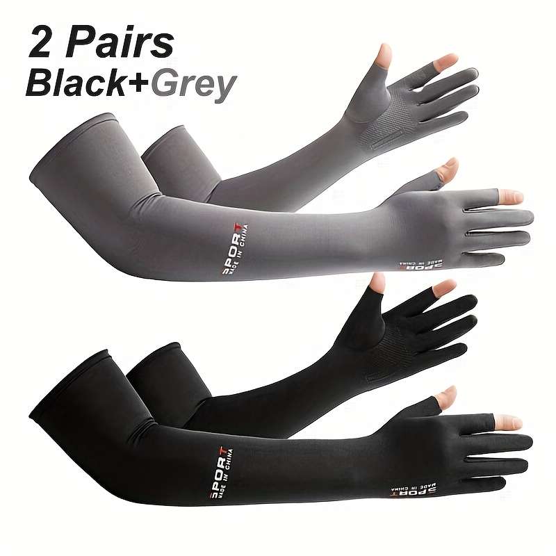 Sunscreen Sleeves Items 2 Pair Navy Gray