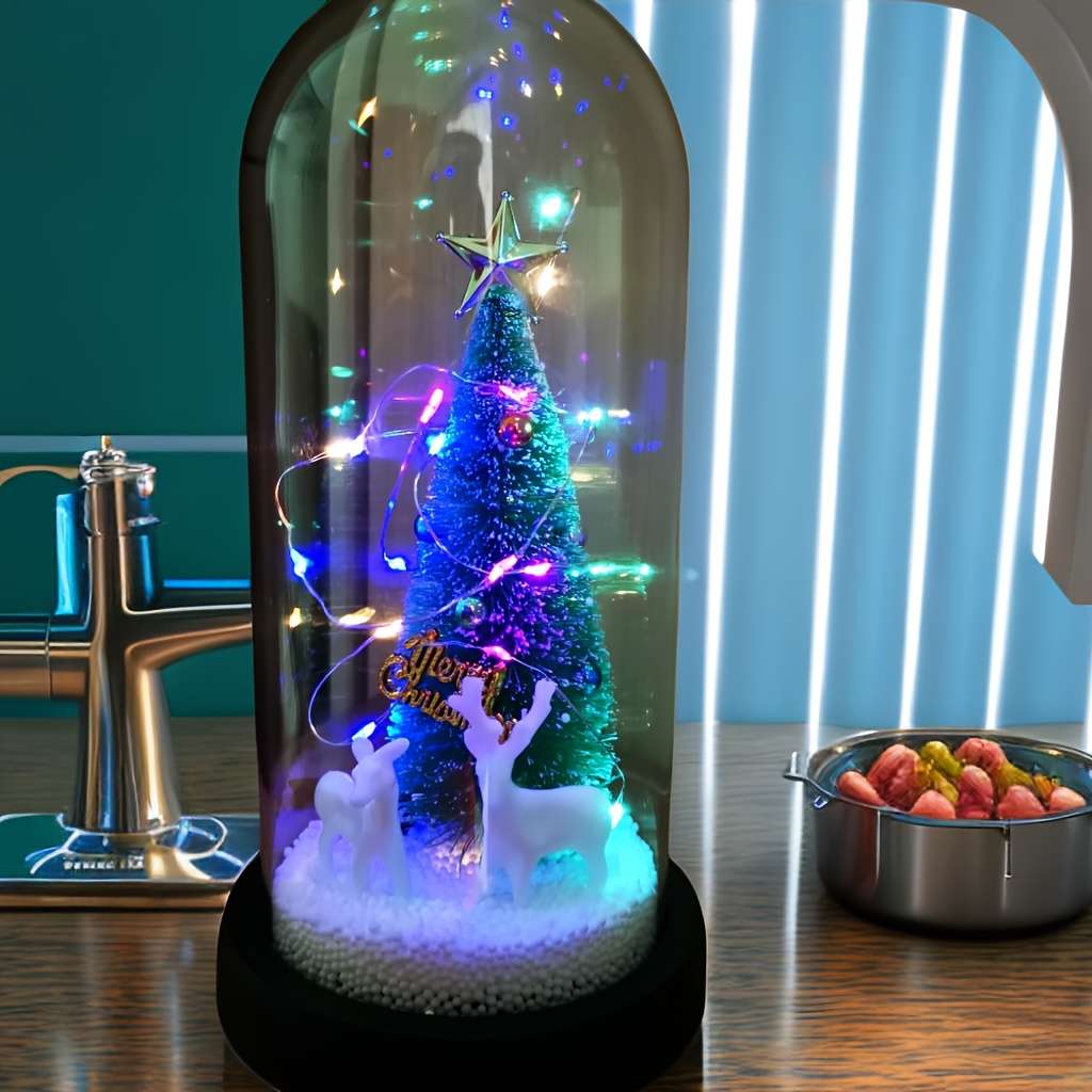 Christmas Lights Holiday Season Tree Orange Deer