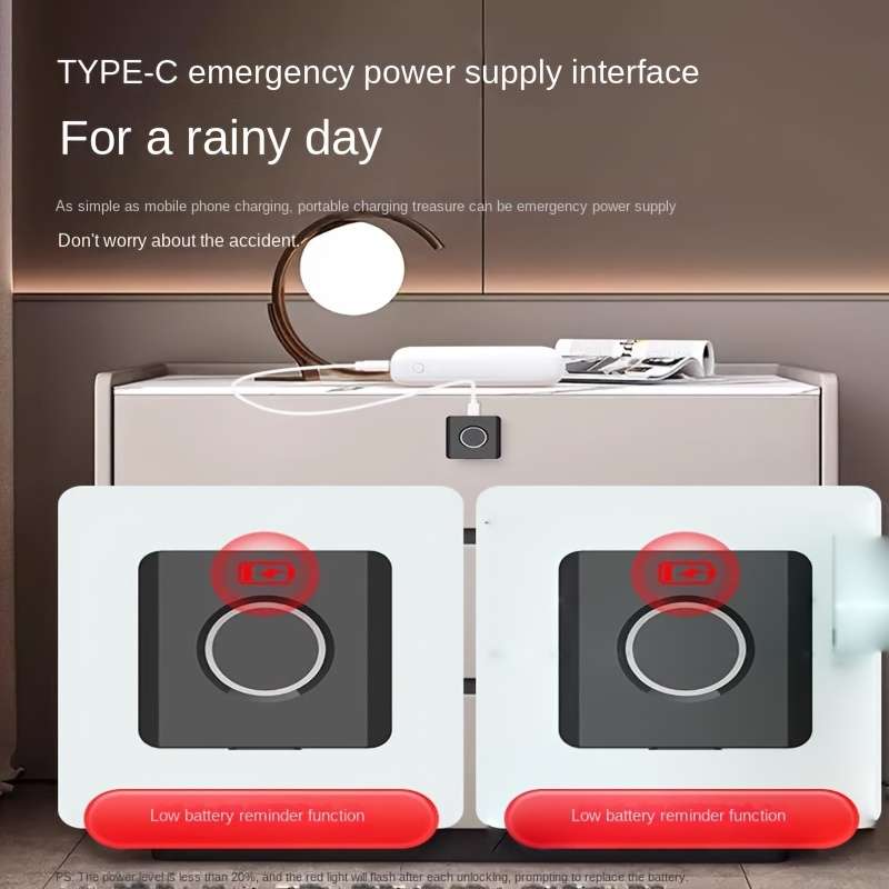 Lock Storage Can Record 10 Fingerprints   With Morse Code Emergency Unlock