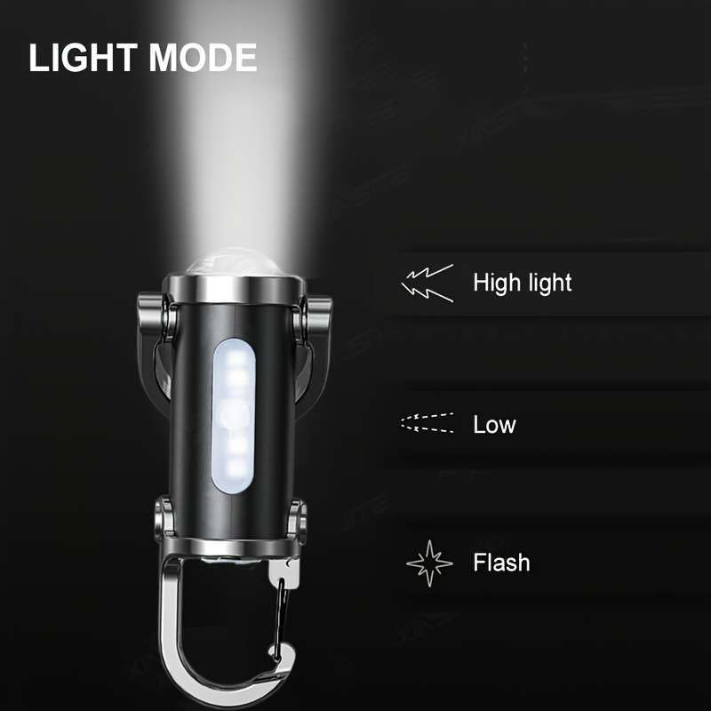 Multifunctional Rechargeable Keychain Flashlight Mini Pocket Led Light 7