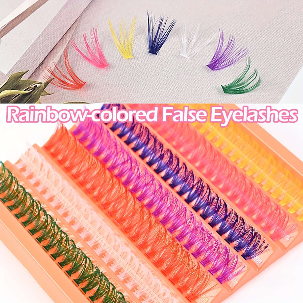 140 Clusters Handmade False Eyelashes Model Colorful 7
