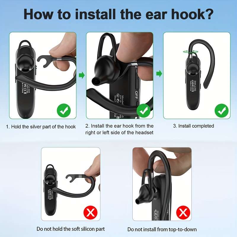 Rechargeable Wireless Earbuds Headphones Headset