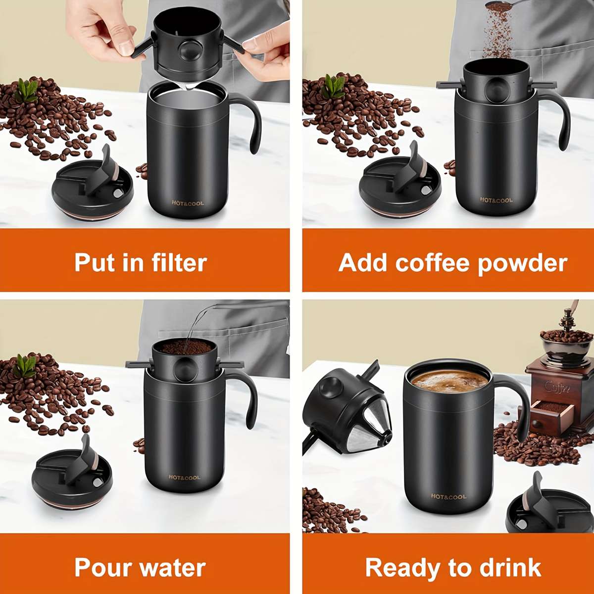Coffee Machine Model Insulated Cup  Filter Cup  Spoon  Cleaning Brush