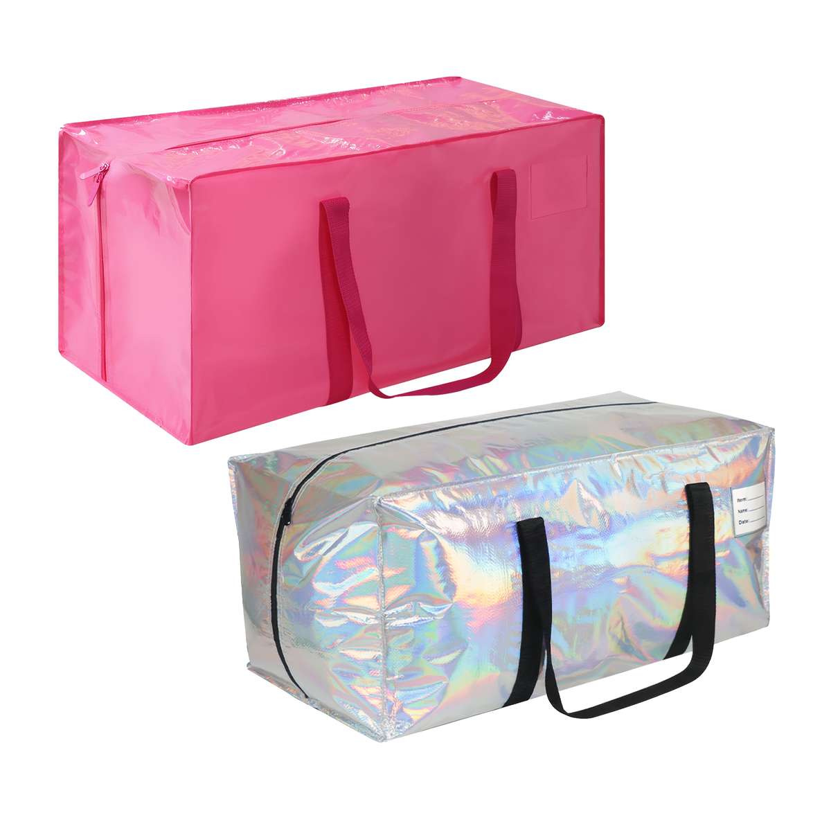 2Pcs Large Moving Bags Rainbow Pink Storage Pink Rainbow 2 Pcs
