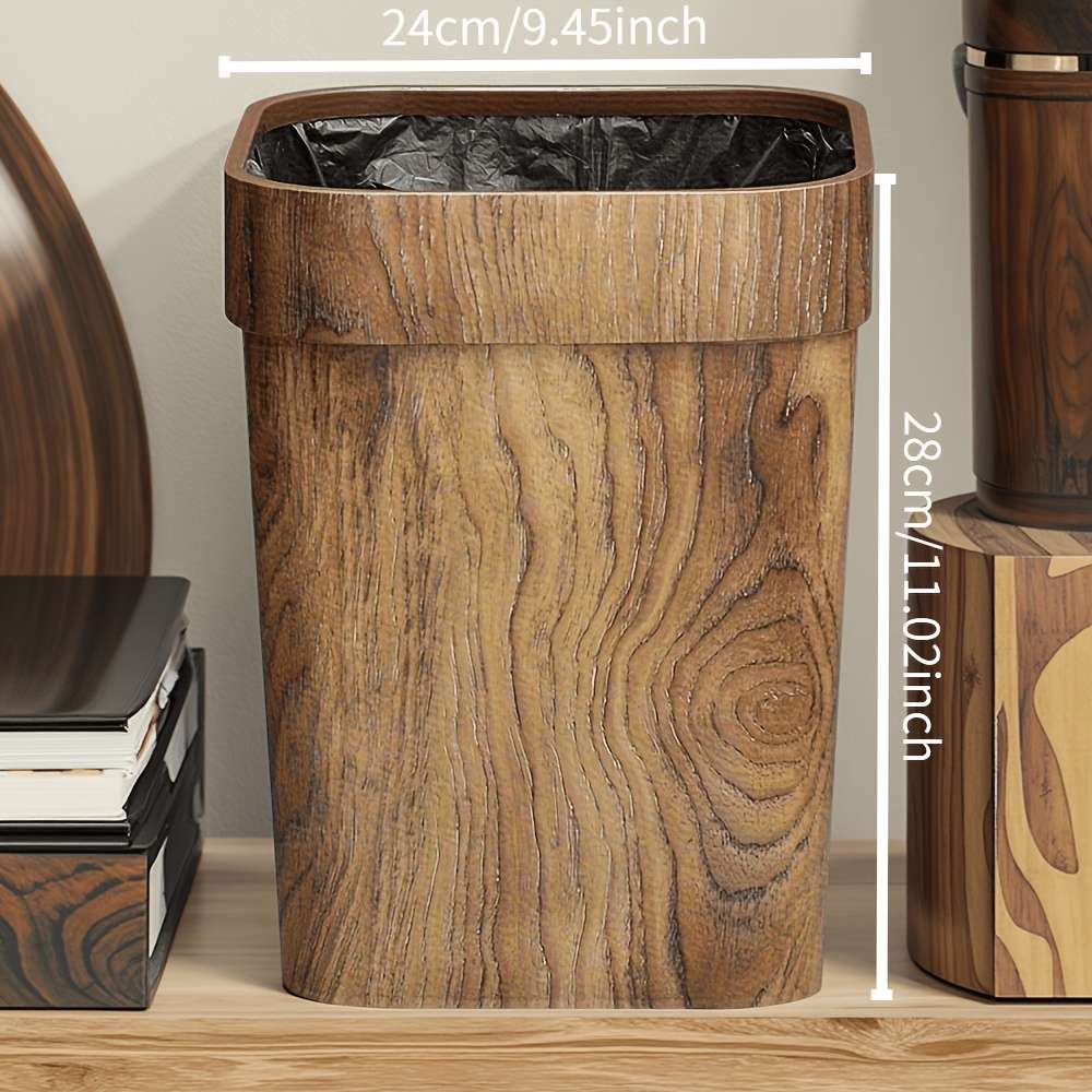 Garbage Can Color Press Ring Wood Grain 7L