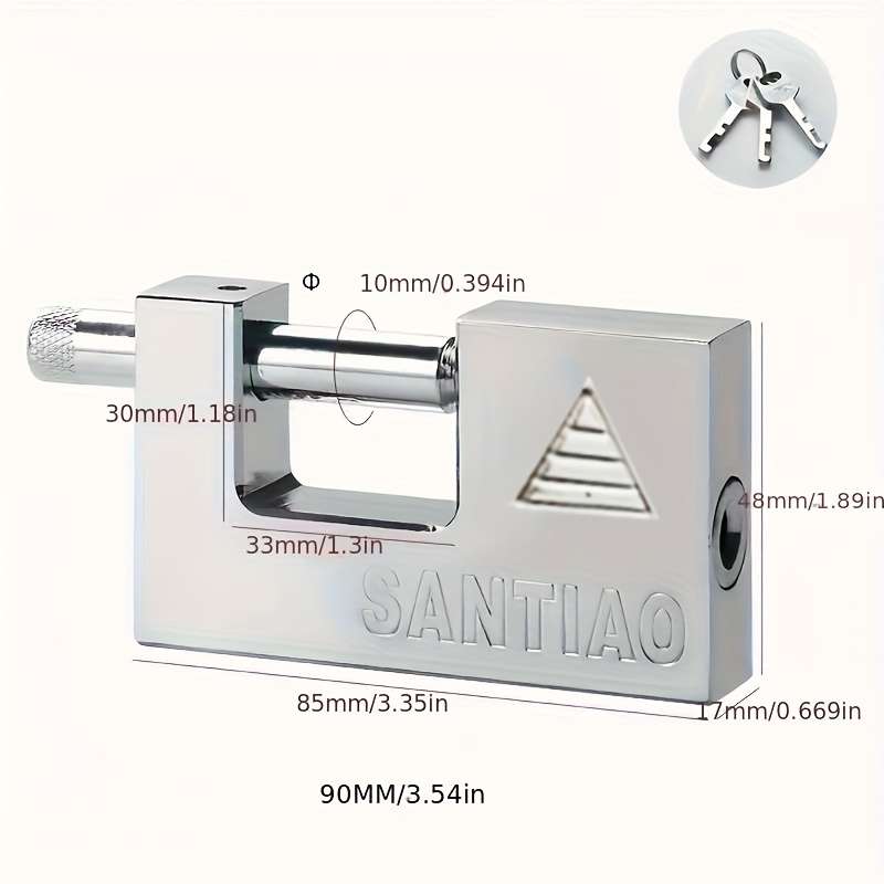 Lock Model 80Mm 3.15In 1Pc 1 Lock With 3 Keys
