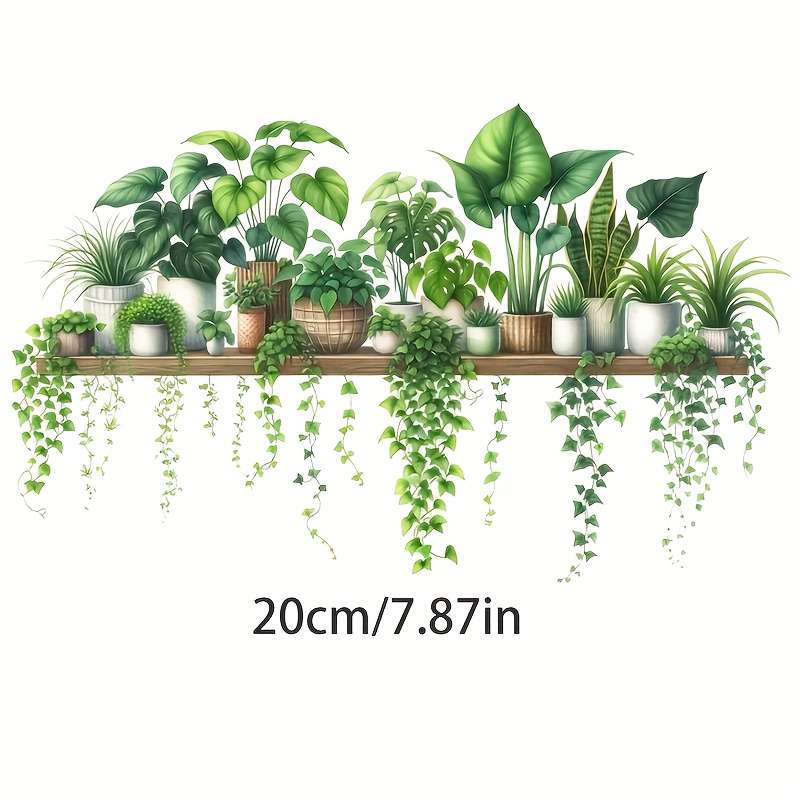 2PCS Premium Removable Creative Wall Stickers Tropical Green Plant Potted Home