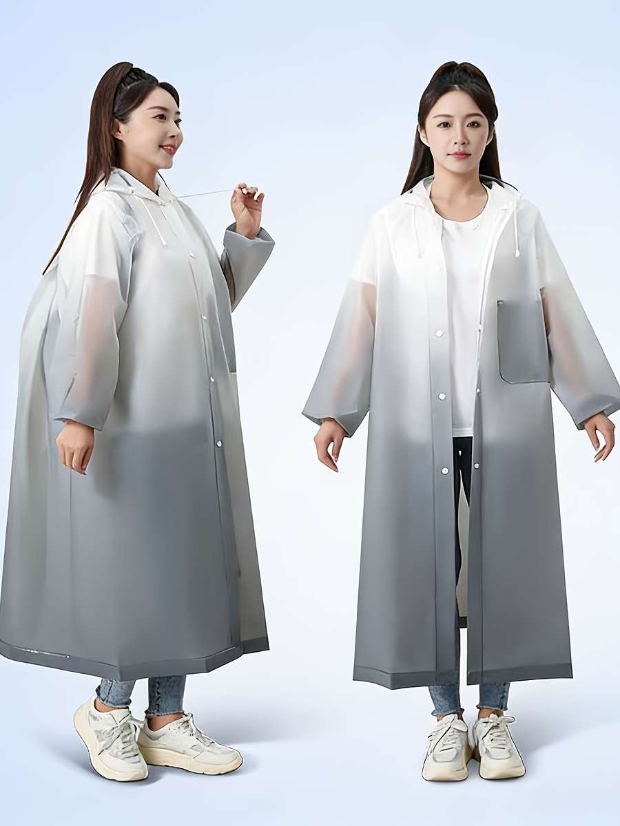 Raincoat Gradient Gray Size Asian L
