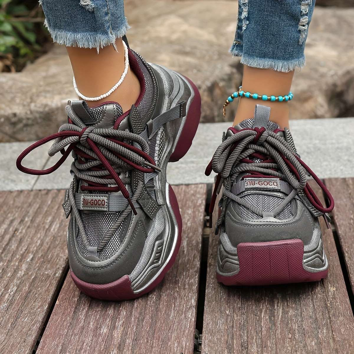 Women S Sneakers Color Claret Sizeuk 5