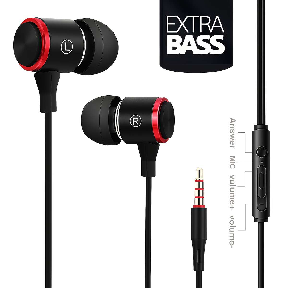 Wired Headphones Model E3-3.5Mm Black