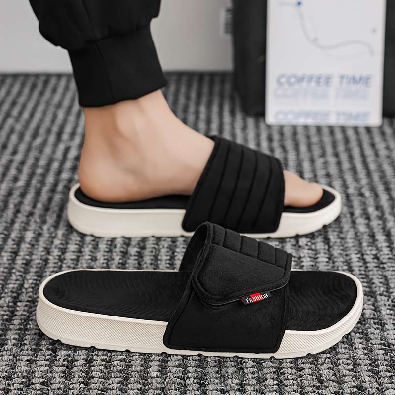 Men Slippers Summer Style Black Size Uk 7