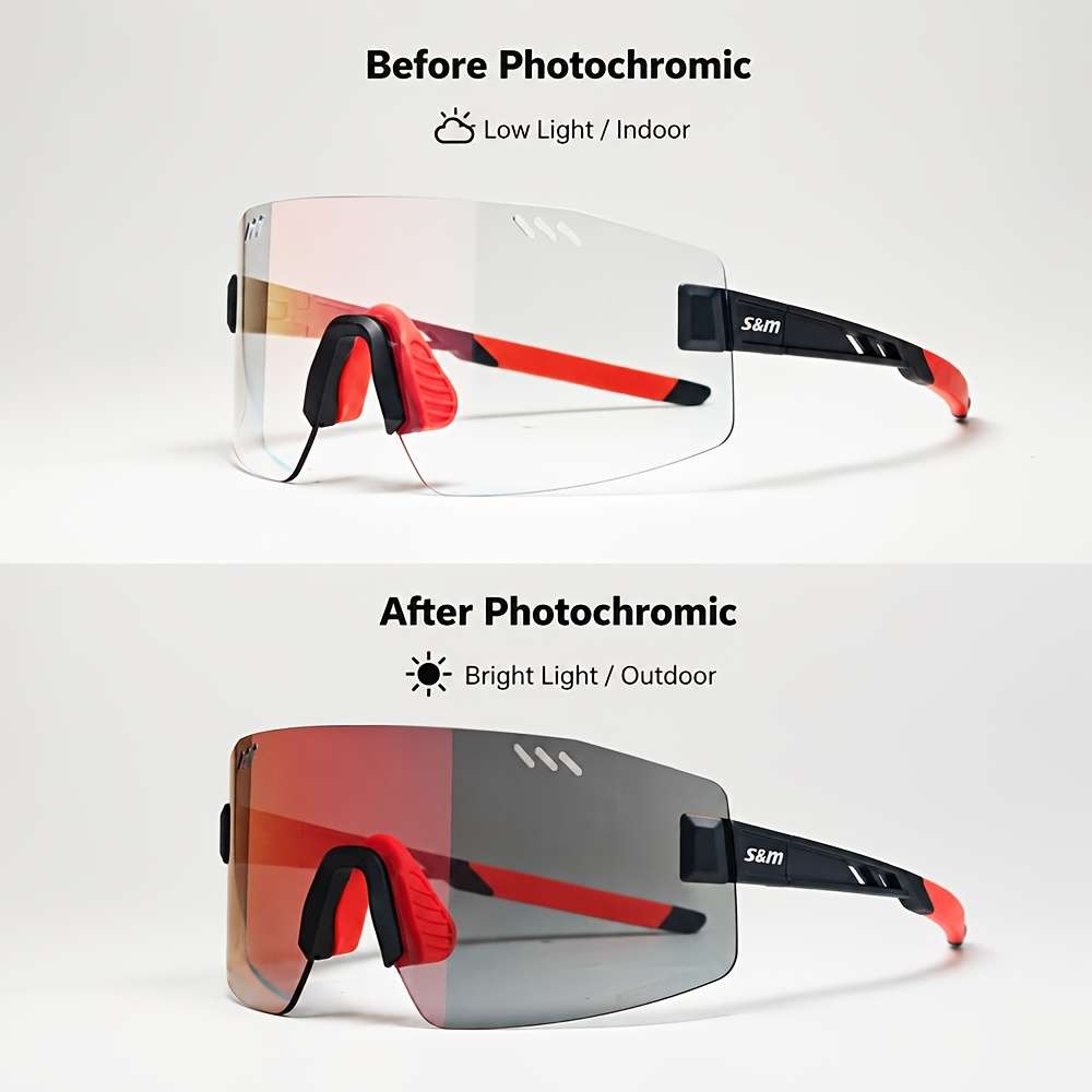 Cycling Glasses Color White Photochromic Blue