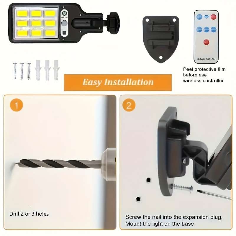 Black-2pcs Outdoor Solar Light