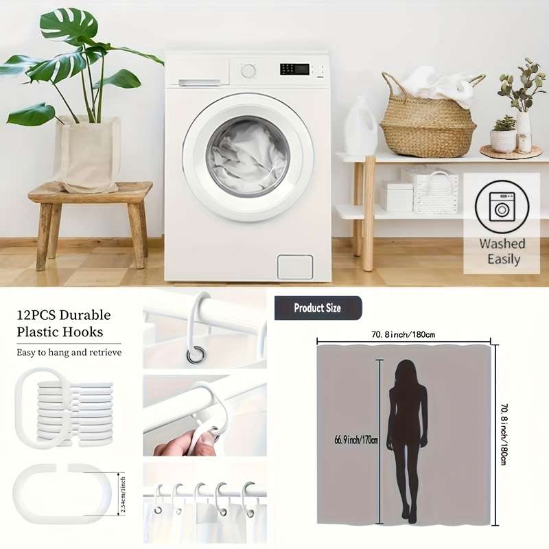 Waterproof Shower Curtain Color Polychrome Size 180*180 180.01Cm*180.01Cm
