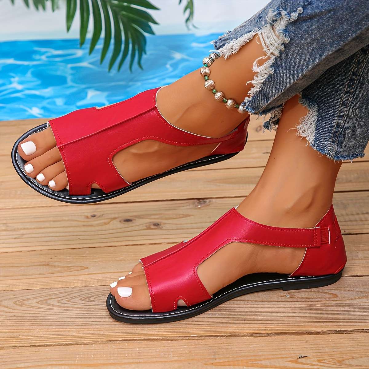 Soft Quick Dry Non Slip Lightweight Women S Summer Flat Sandals Ergonomic