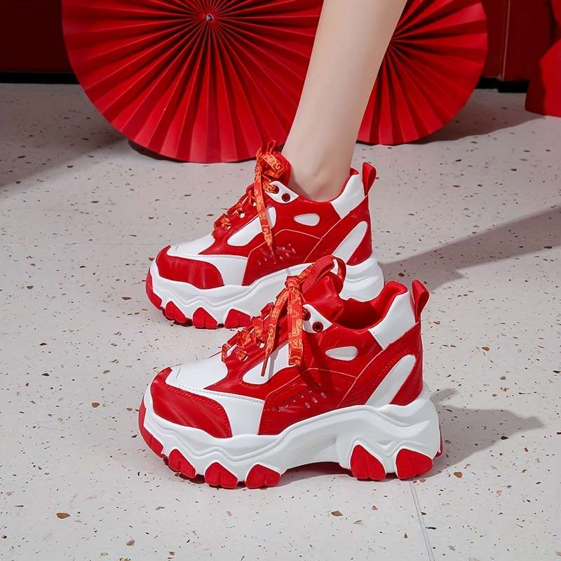 Women S Sneakers Color Red Wedding Shoes Sizeuk 4