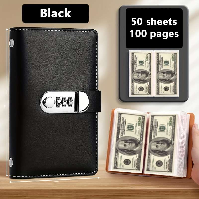 Classic Password Lock Money Book With Combination Dial Secure Metal Clasp