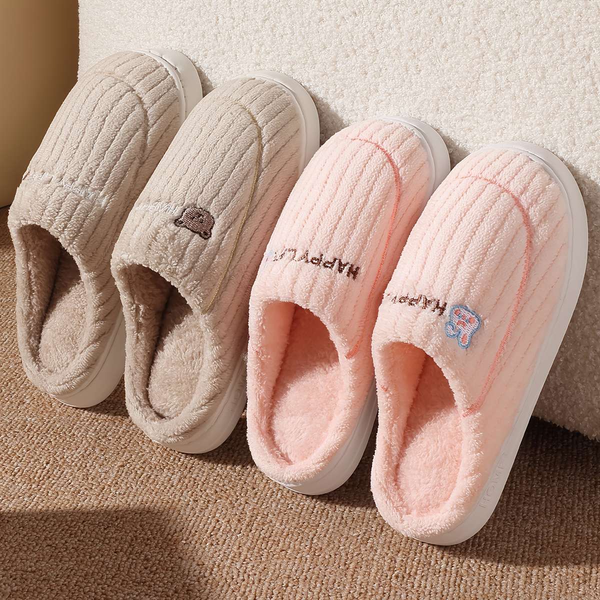 Cotton Slippers Color Grey Sizeuk 6.5-7