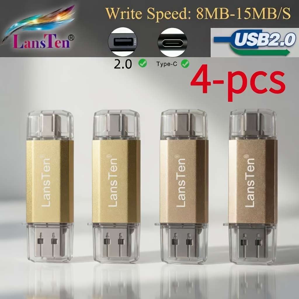 Usb Flash Drive Color 4 Pcs Red Storage 2Gb