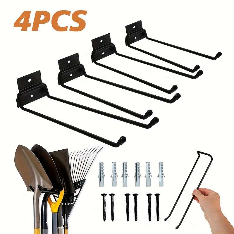 A Set Of 2 Wall Mounted Gardening Tool Storage Hangers Model Black folding hook Quantity 2pcs