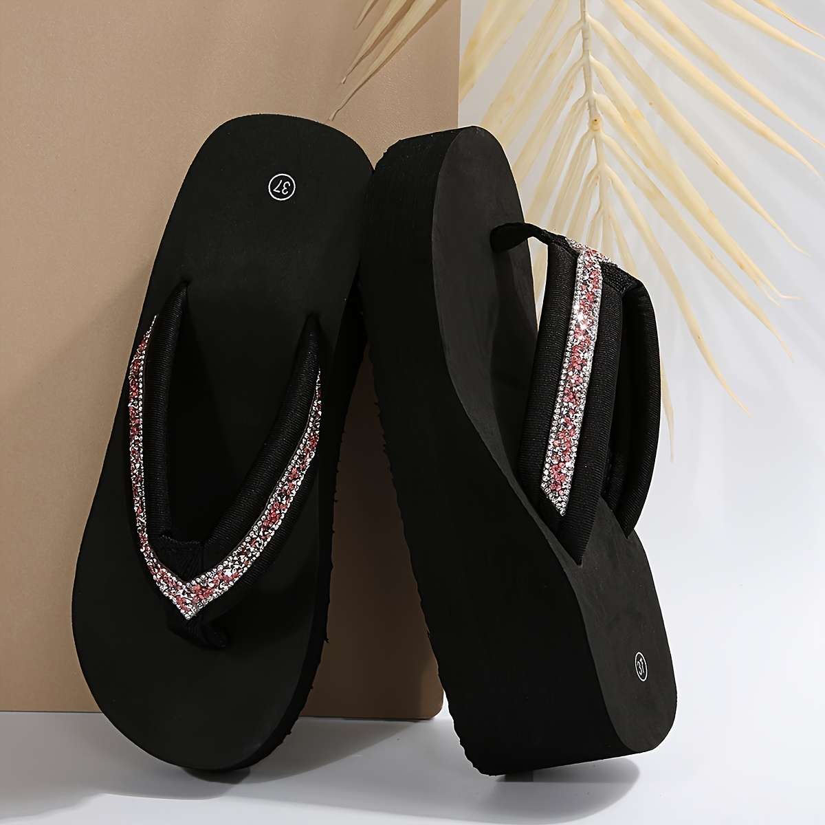 Ladies Summer Flip Flops Black Uk 3.5