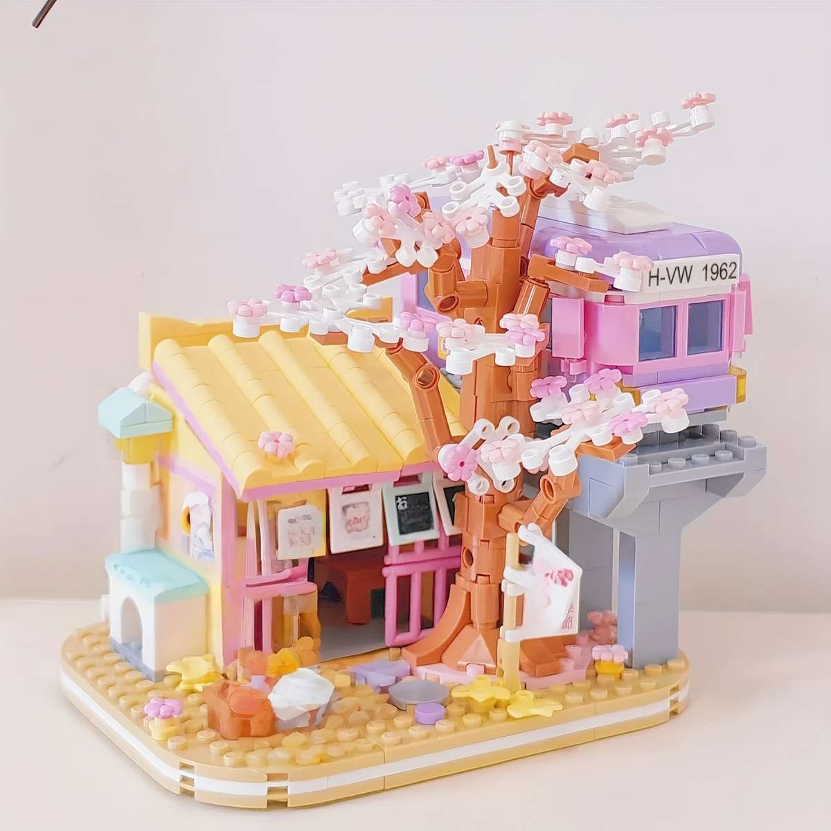 3D Building Model Puzzle Set Model Sakura House Building Blocks