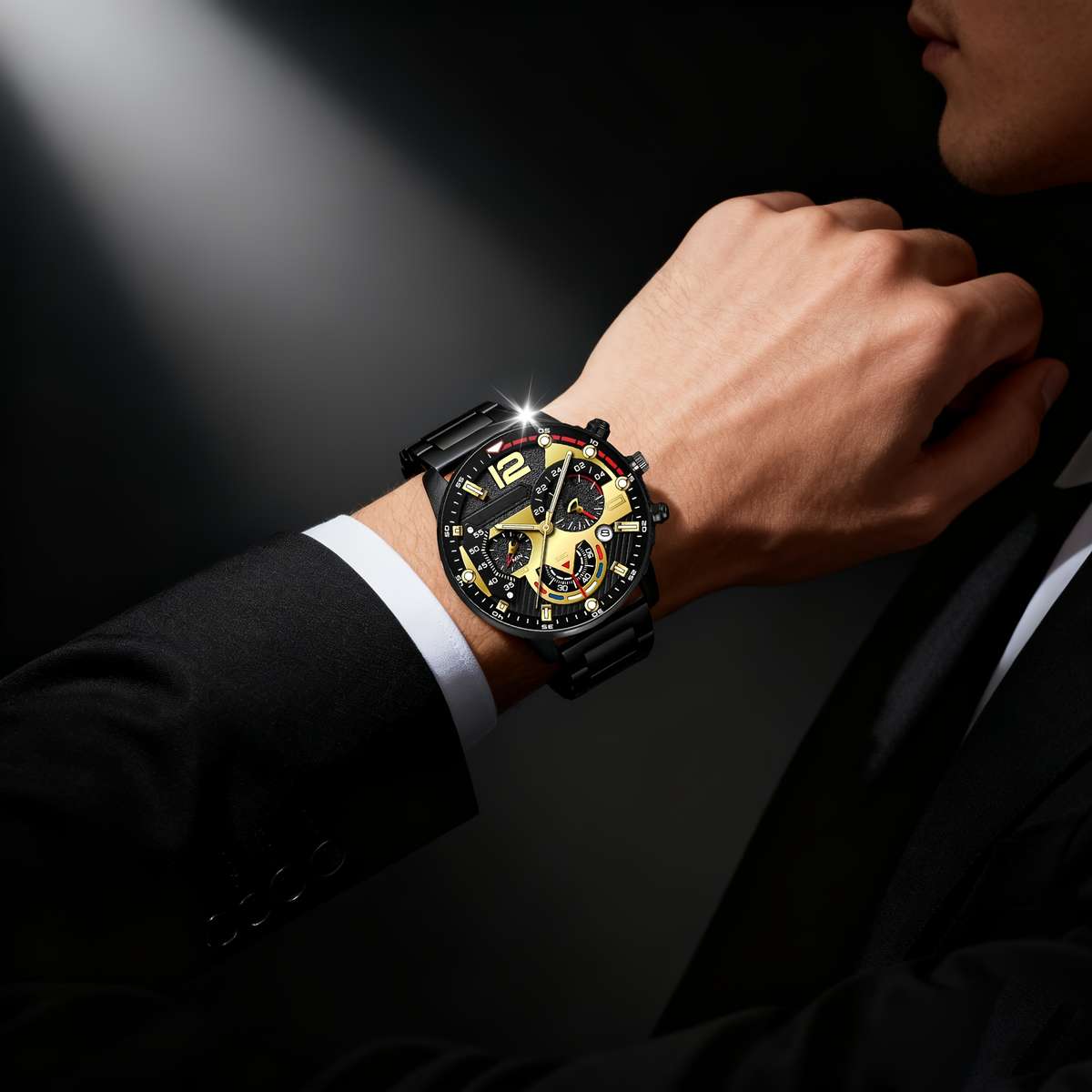 3PCS Set Stylish Versatile Watches Men Romantic Holiday Gift Foritems Mens