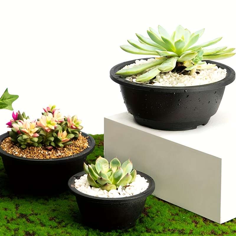 Flowerpot Model 8Pcs Black Flowerpot  12 5Cm