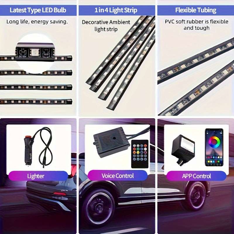 Car Lights Model 2.54 Cm 4 App Control