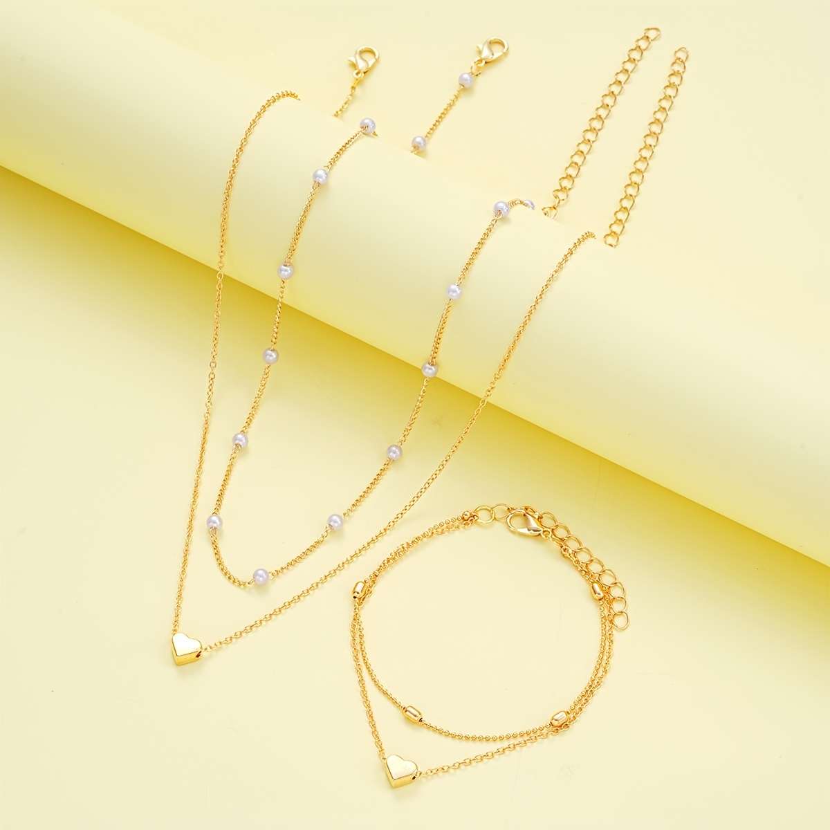 3Pcs Handcrafted Rhinestone Love Heart