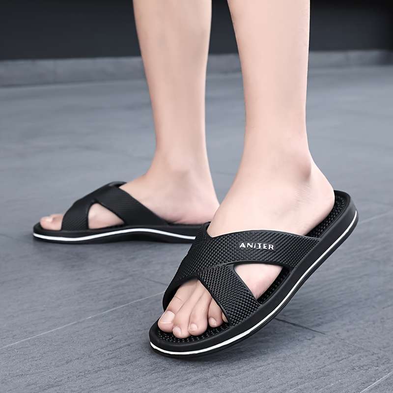 Men Slippers Summer Style Black Size Uk 5.5 To 6