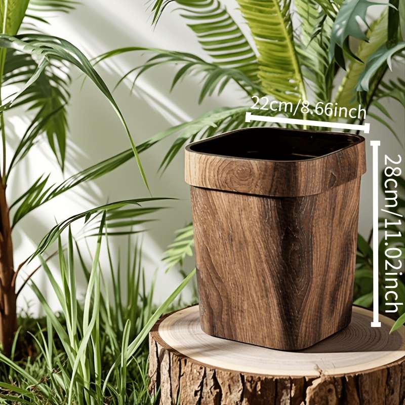 Garbage Can Color Press Ring Wood Grain 7L