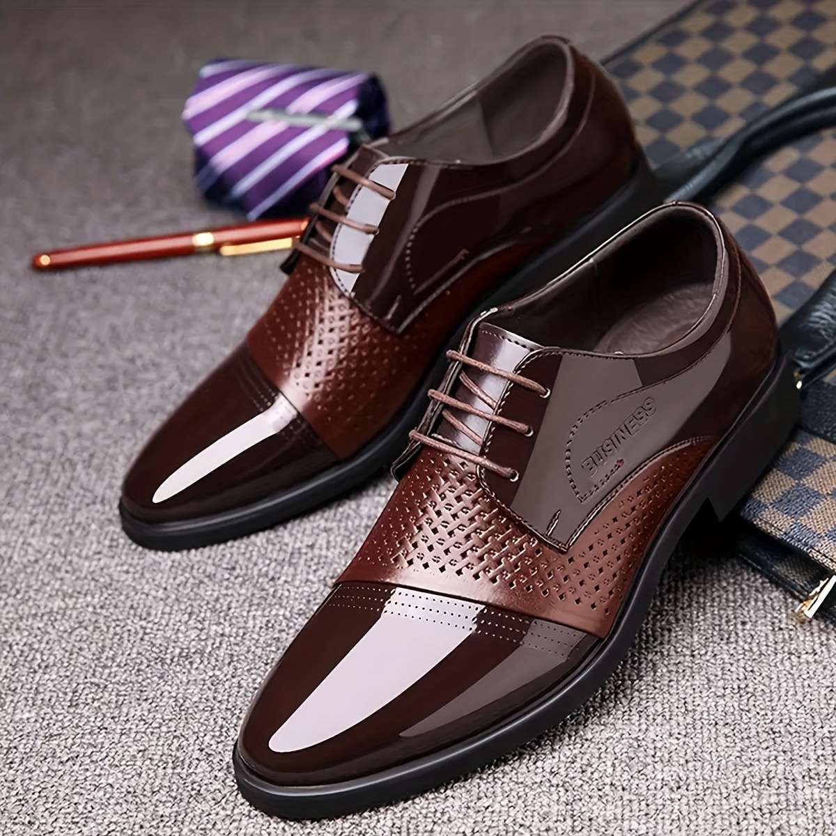 Mens Leather Shoes Color Dark Brown Sizeuk 7