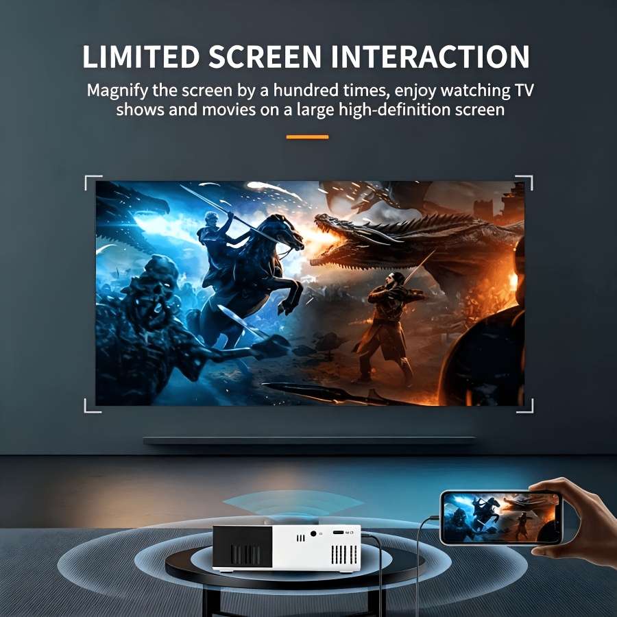 Projector Style Phone Projector With Remote Control Black And White