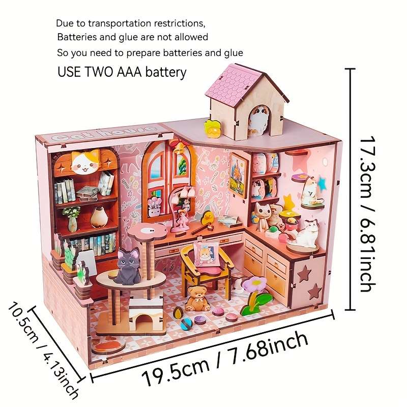 3D Building Model Puzzle Set Style Cat House