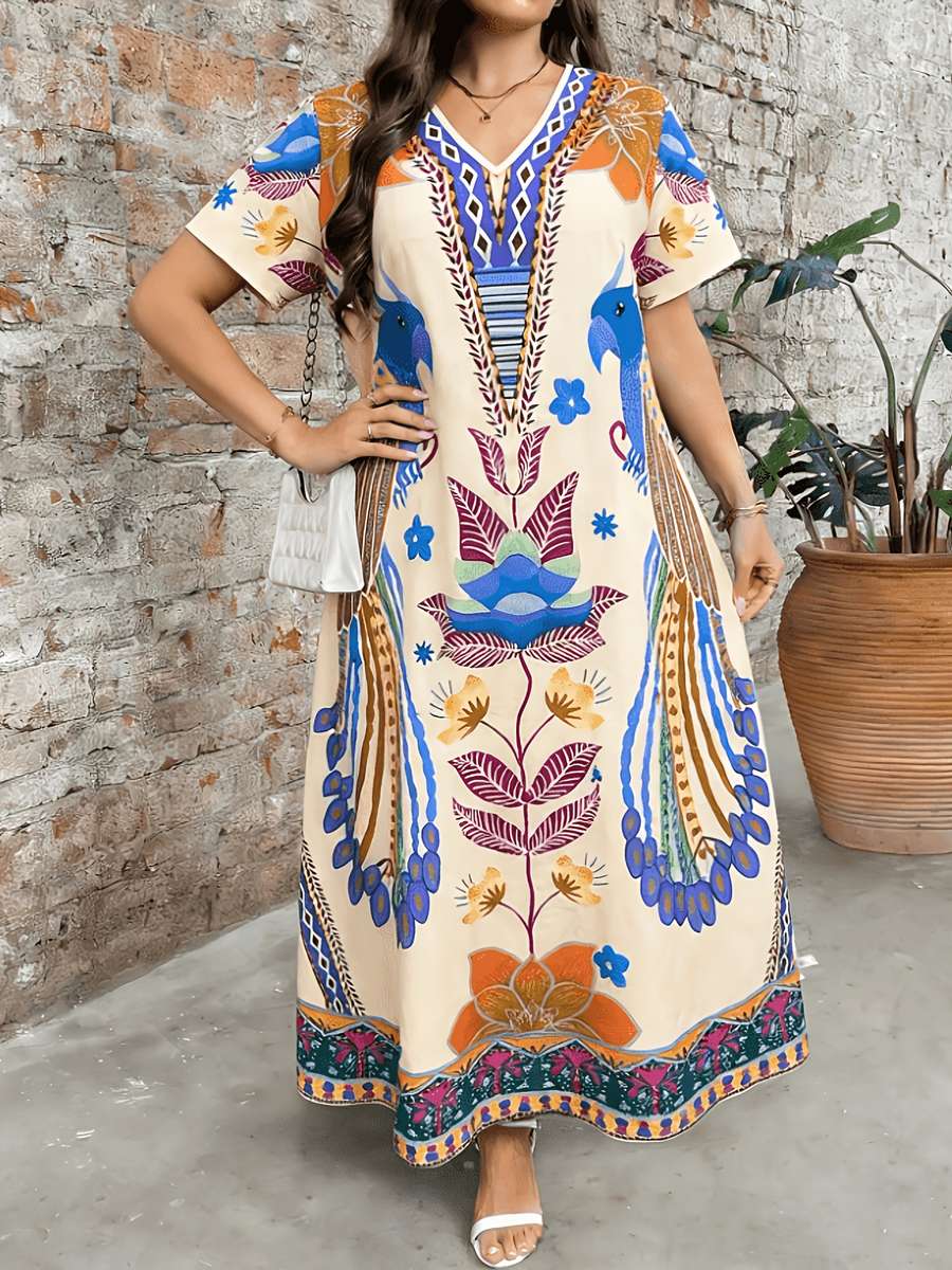 Women S Dress Color Apricot Size 5Xl