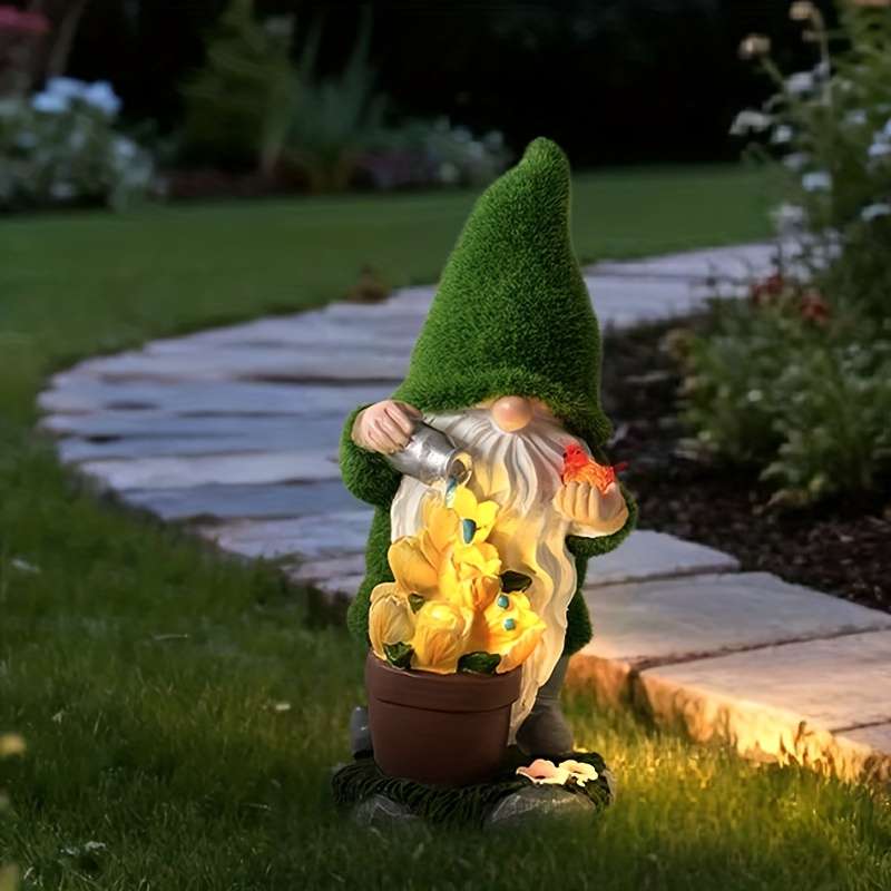 Plush Goblin Figurine With Magic Liquid Glowing Effects Resin Outdoor Tale