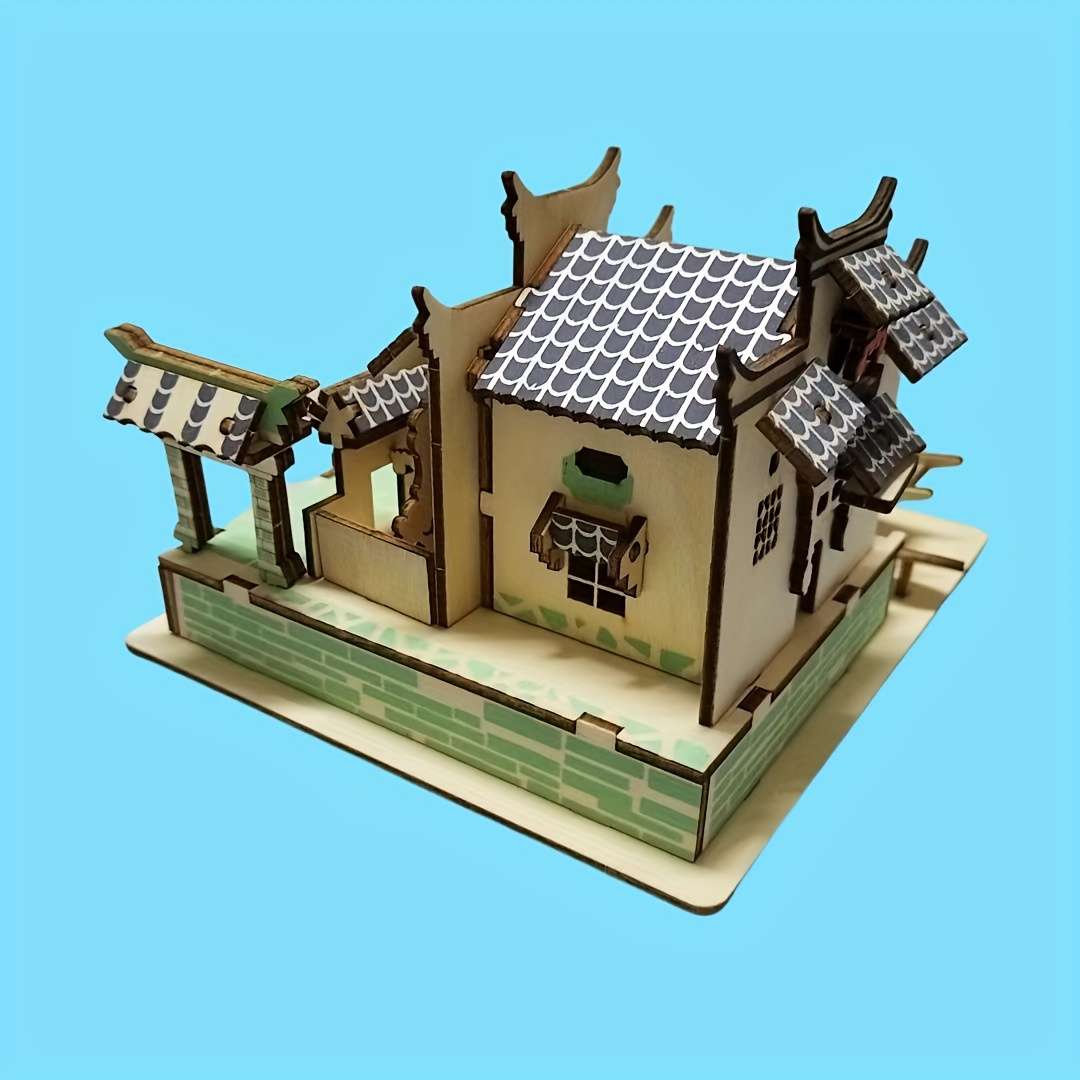 Building Toy Architectural Model Toy Set Style Jiangnan Water Town Puzzle