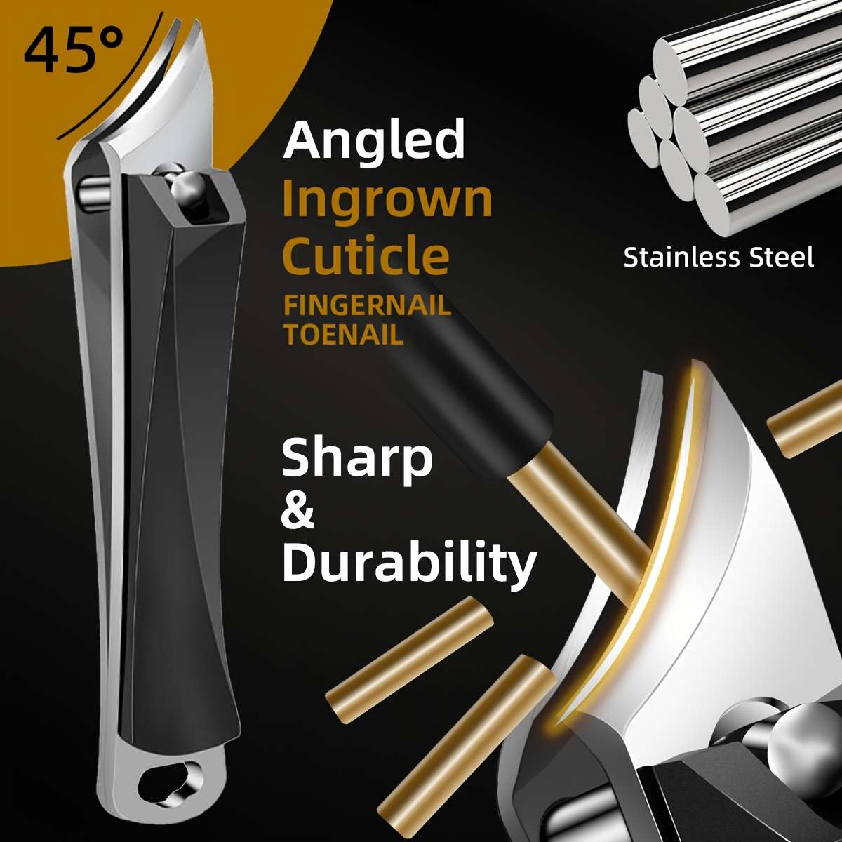 1-Pack Nail Clippers Bevel Curved Blade Toenail Clippers