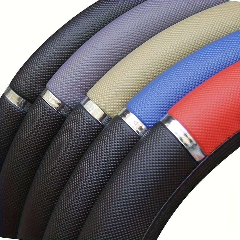 Car Steering Wheel Cover Black+Grey