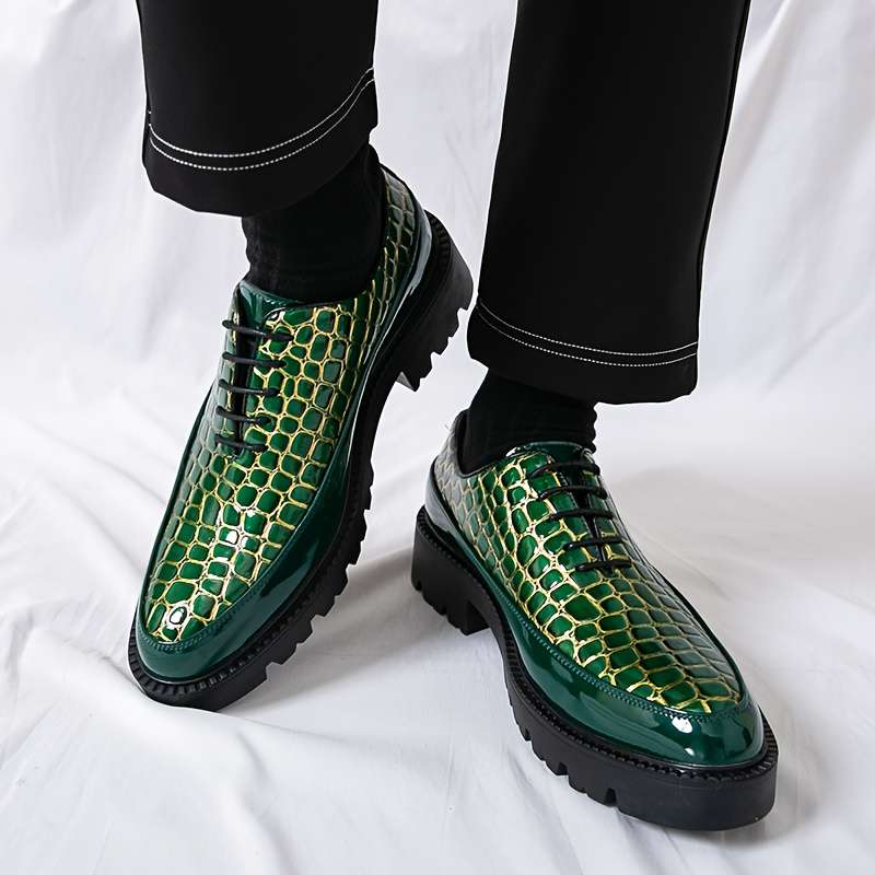 Mens Leather Shoes Color Green Sizeuk 6.5